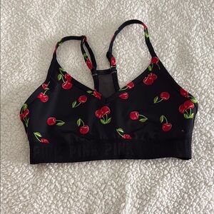 Victoria Secret PINK Black Cherry Print Sports Bra